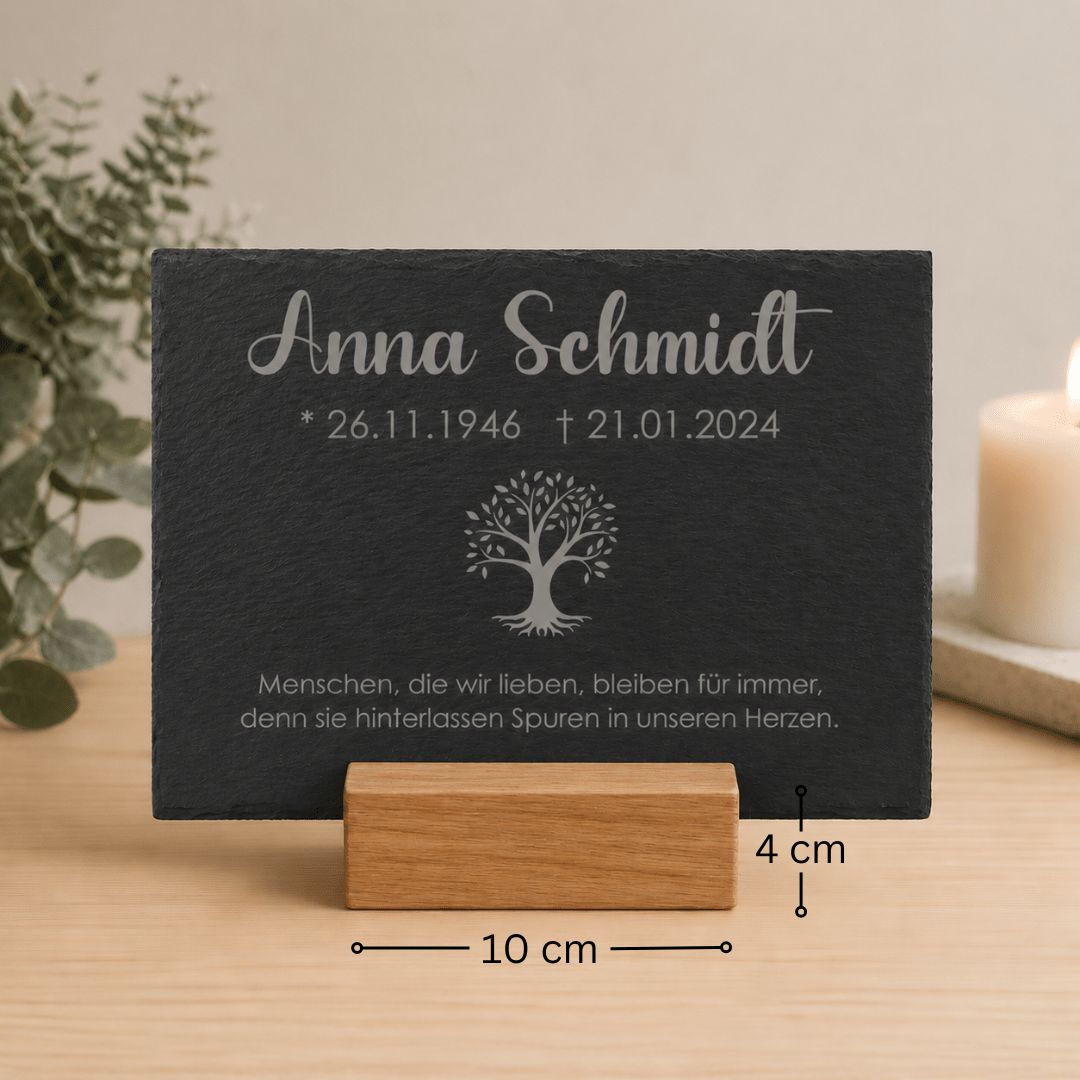 Aufsteller aus Eiche für Gedenktafeln - kreuzkreativ