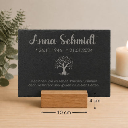 Aufsteller aus Eiche für Gedenktafeln - kreuzkreativ