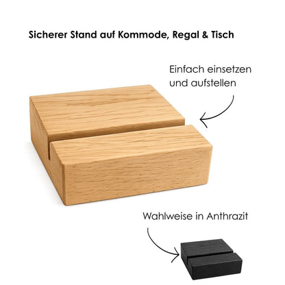 Aufsteller aus Eiche für Gedenktafeln - kreuzkreativ