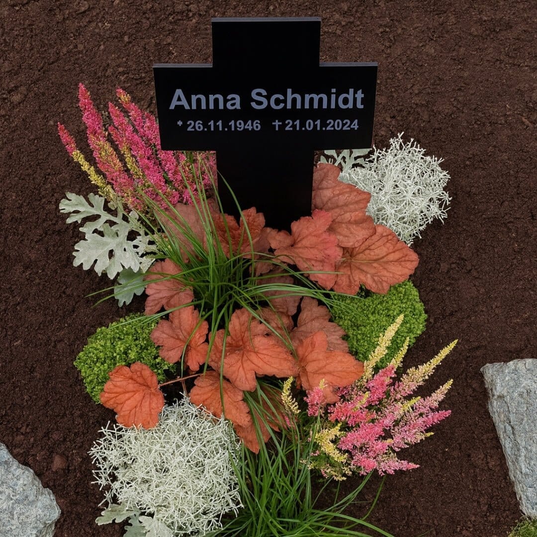 Grabkreuz aus Acrylglas mit Namen kreuzkreativ 