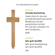 Grabkreuz aus Eiche für zwei Personen kreuzkreativ 