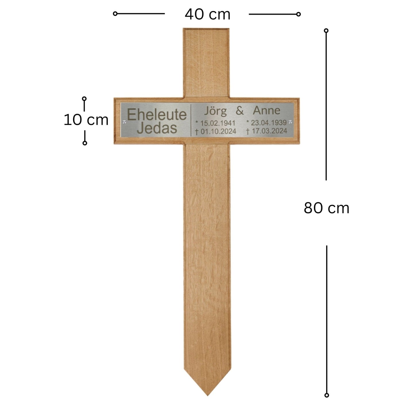 Grabkreuz aus Eiche für Eheleute kreuzkreativ 