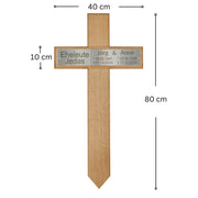 Grabkreuz aus Eiche für Eheleute kreuzkreativ 