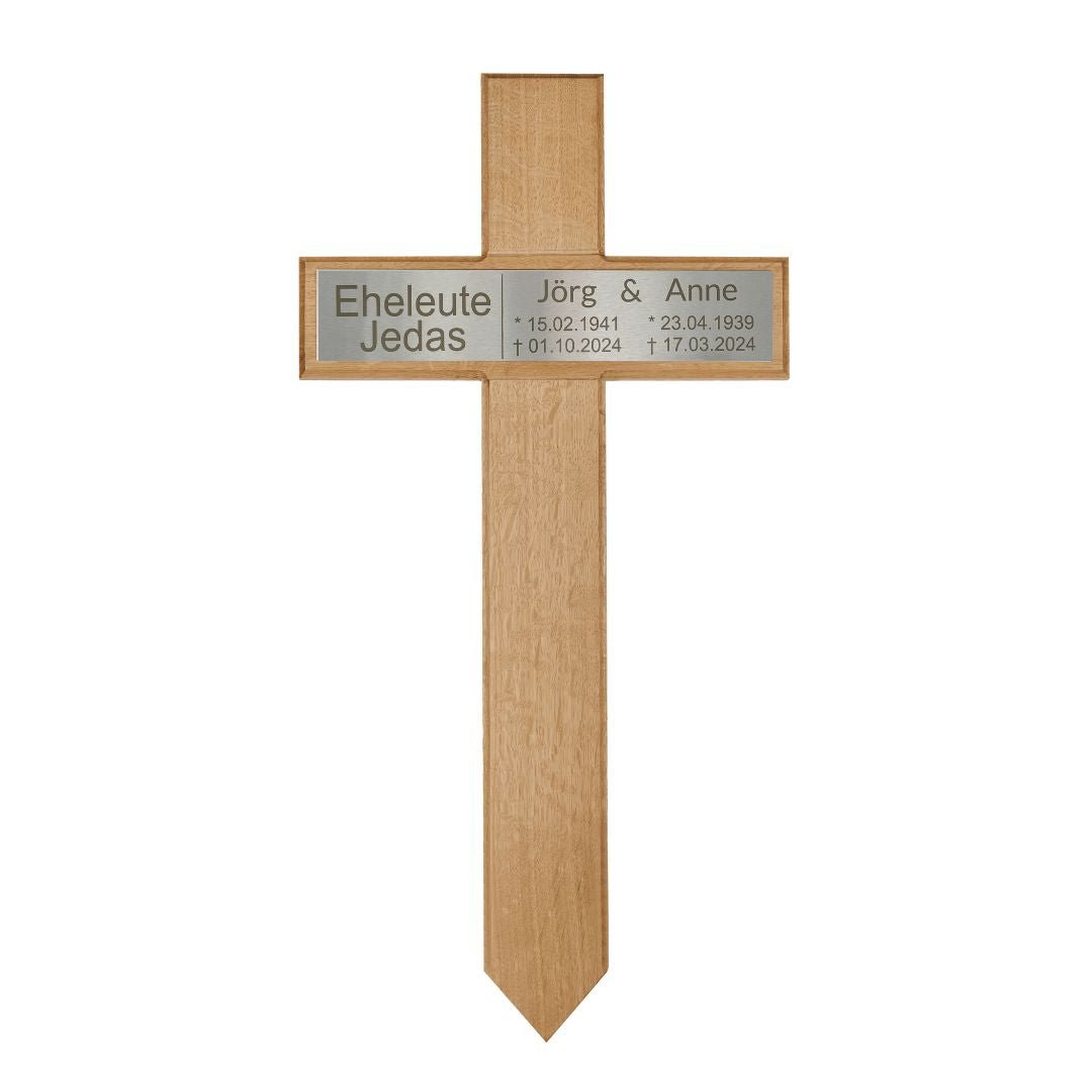 Grabkreuz aus Eiche für Eheleute - kreuzkreativ
