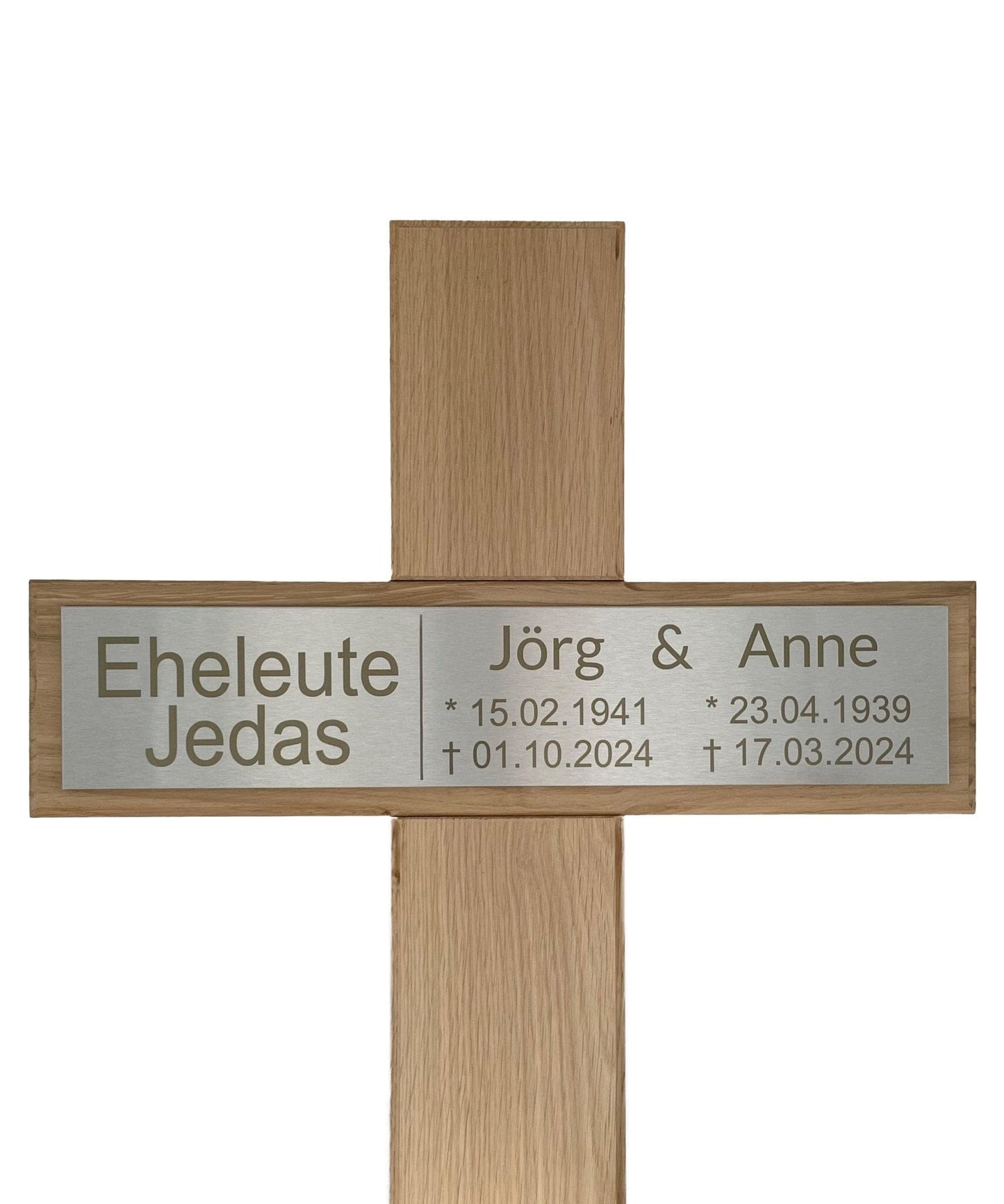 Grabkreuz aus Eiche für Eheleute kreuzkreativ 
