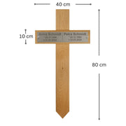 Grabkreuz aus Eiche für zwei Personen kreuzkreativ 