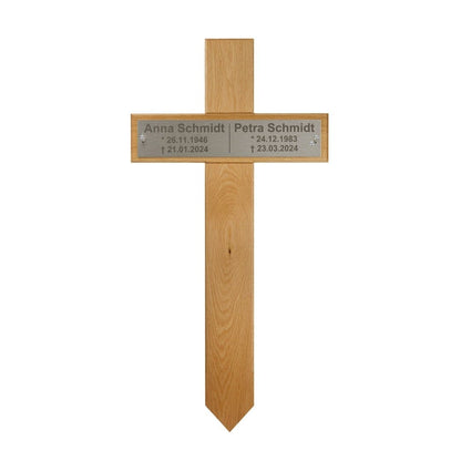 Grabkreuz aus Eiche für zwei Personen kreuzkreativ 