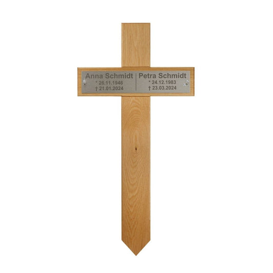 Grabkreuz aus Eiche für zwei Personen kreuzkreativ 