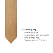 Grabkreuz aus Eiche mit individueller Edelstahlgravur - kreuzkreativ