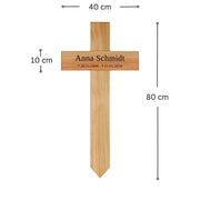 Grabkreuz aus Holz mit Namen (eckig) Mein Shop 