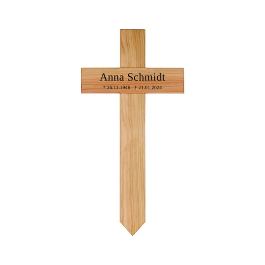 Grabkreuz aus Holz mit Namen (eckig) Mein Shop 