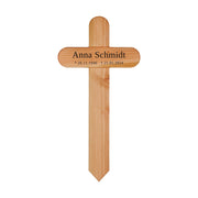 Grabkreuz aus Holz mit Namen (rund) kreuzkreativ 