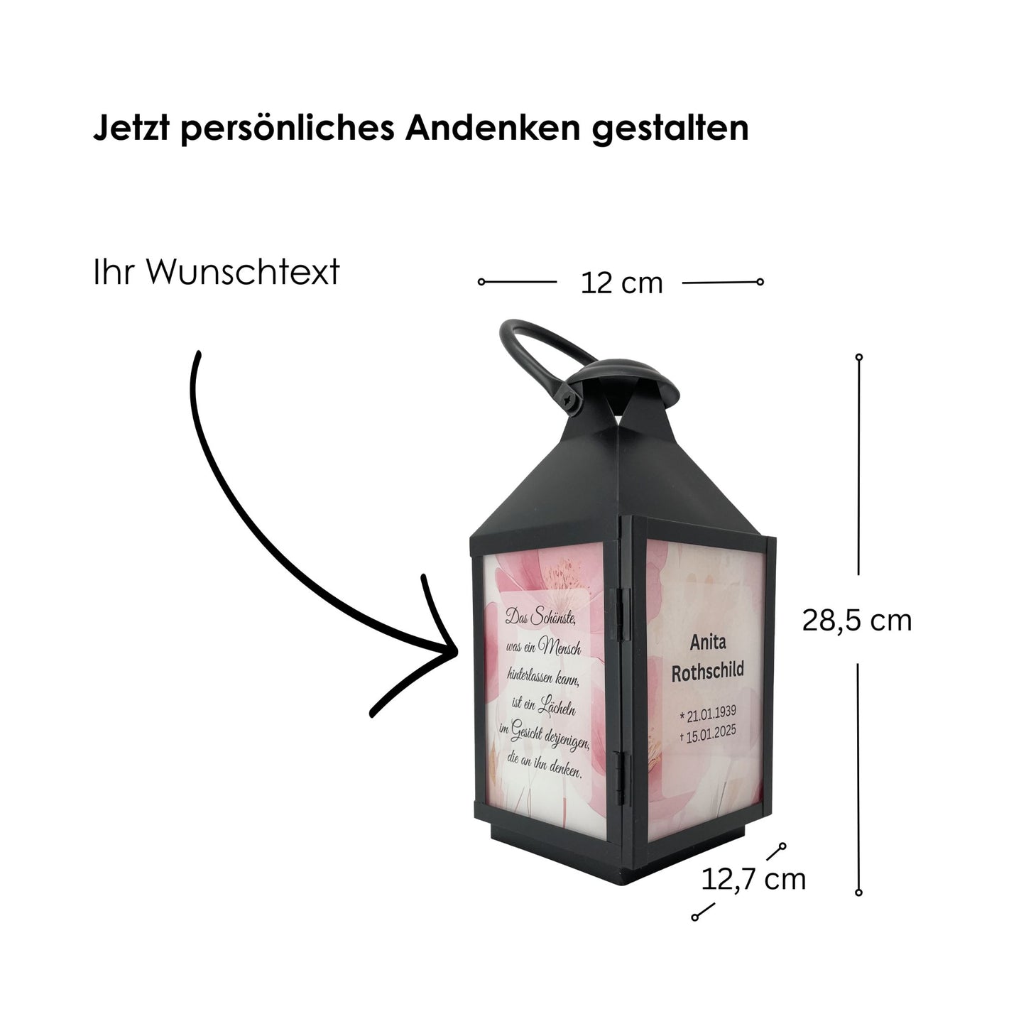 Grablaterne Blütenlicht kreuzkreativ 