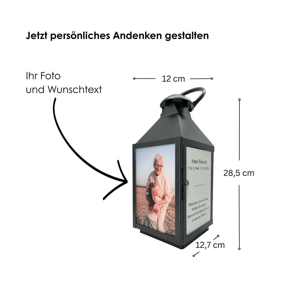 Grablaterne mit Foto und Spruch - kreuzkreativ