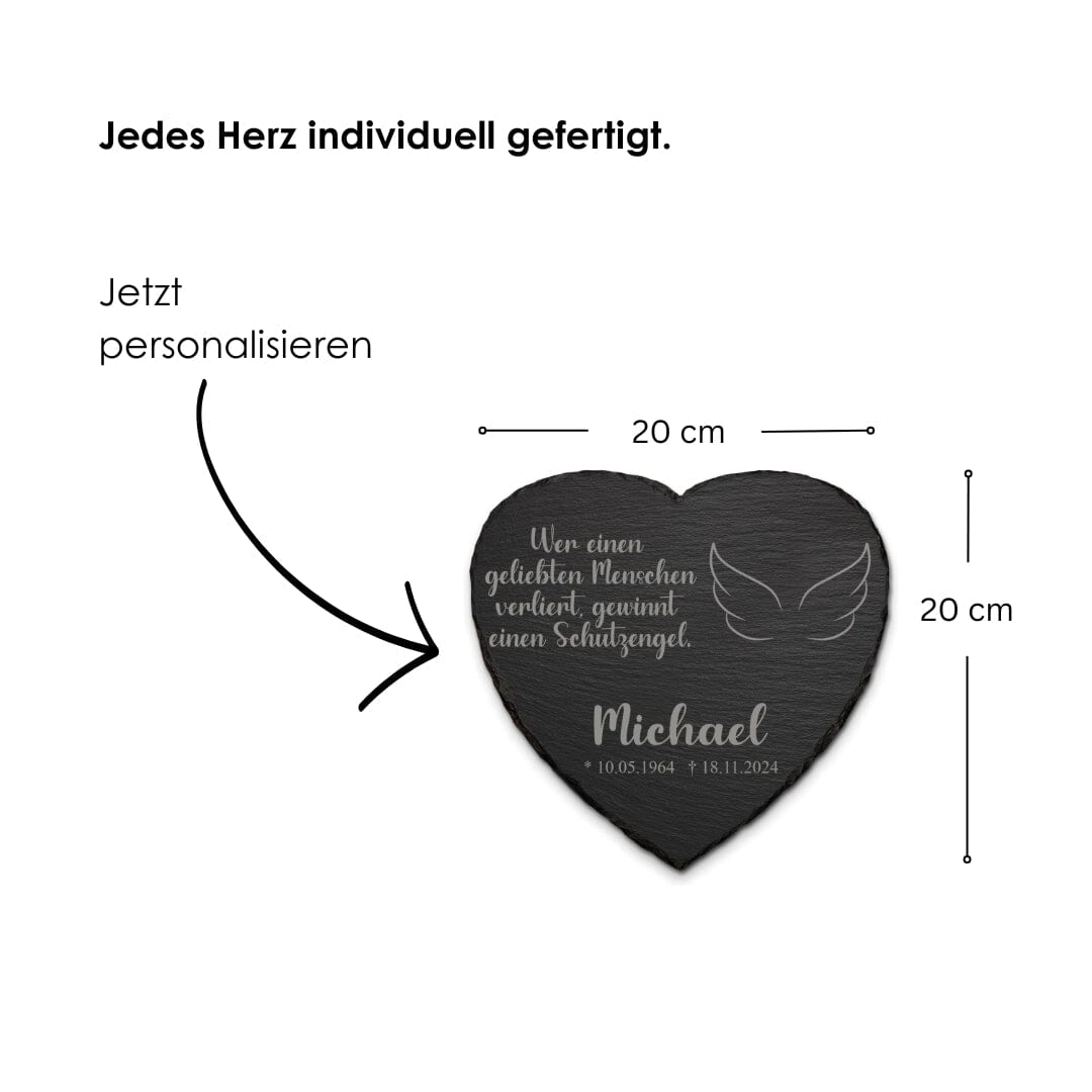 Personalisierte Gedenktafel aus Schiefer - kreuzkreativ