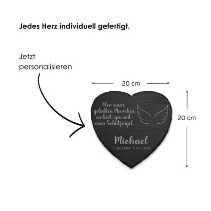 Personalisierte Gedenktafel aus Schiefer - kreuzkreativ