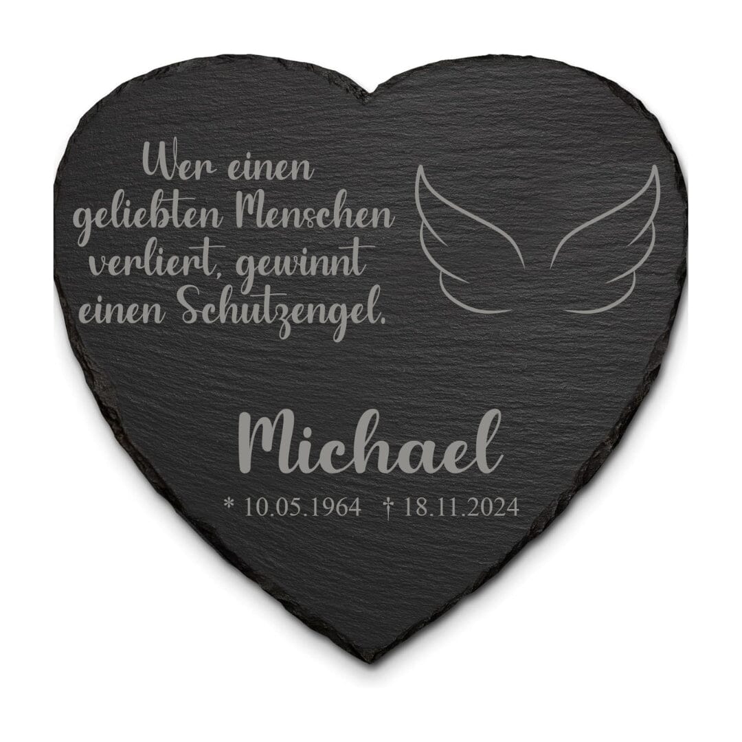 Personalisierte Gedenktafel aus Schiefer - kreuzkreativ