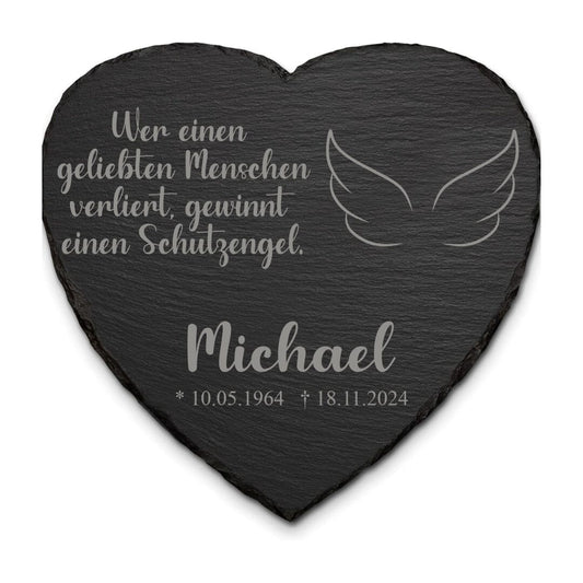 Personalisierte Gedenktafel aus Schiefer - kreuzkreativ