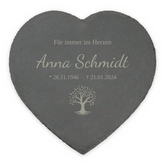 Personalisierte Gedenktafel aus Schiefer - kreuzkreativ