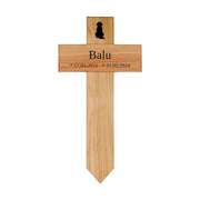 Tier-Grabkreuz aus Holz mit Namen kreuzkreativ 