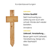 Tier-Grabkreuz aus Holz mit Namen kreuzkreativ 