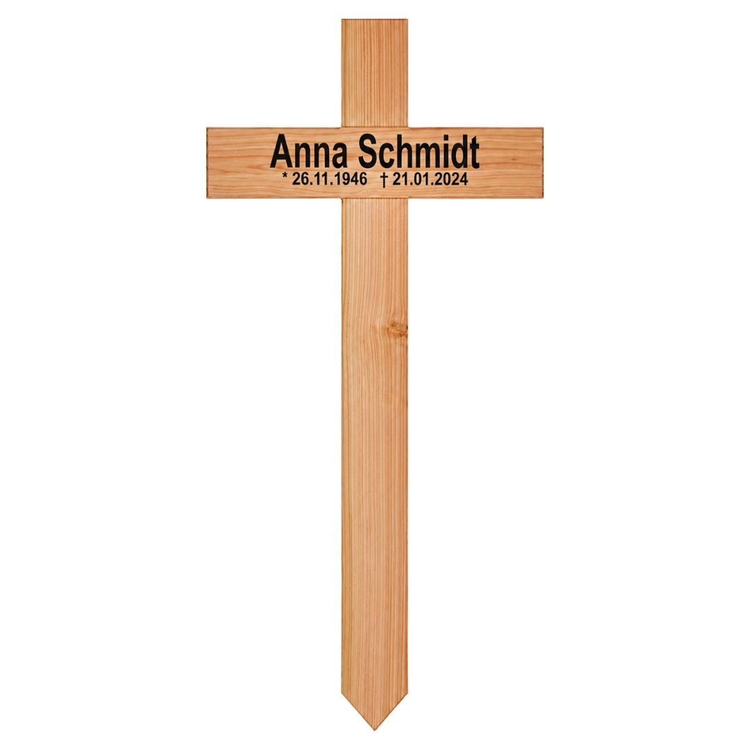 XL Grabkreuz aus Holz mit Namen - kreuzkreativ