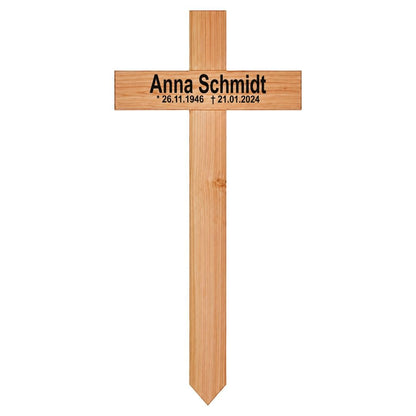 XL Grabkreuz aus Holz mit Namen - kreuzkreativ