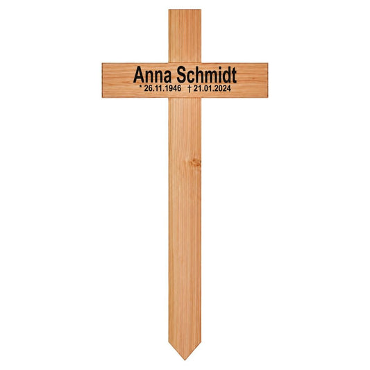 XL Grabkreuz aus Holz mit Namen - kreuzkreativ